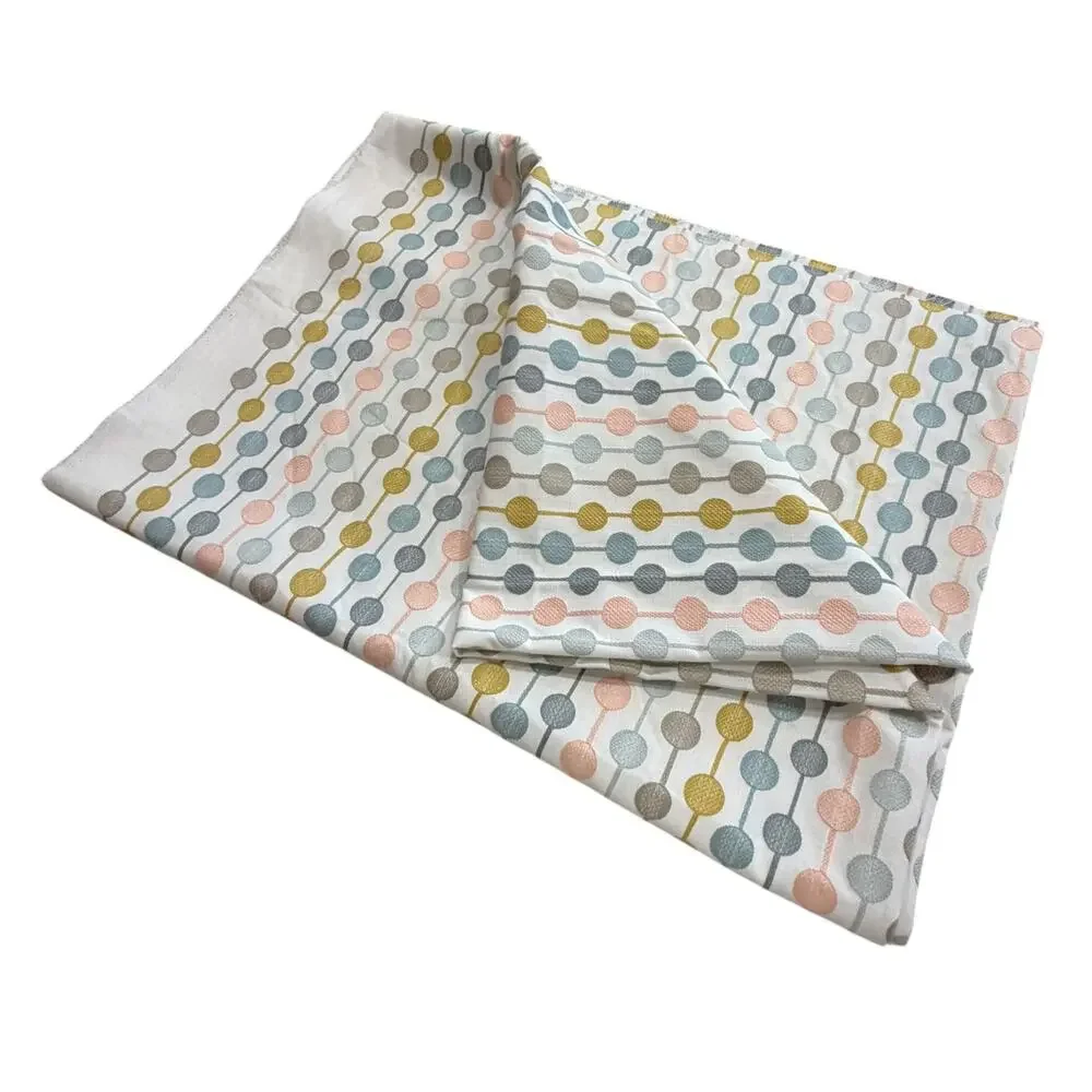 Scion Taimi Embroidered Fabric Piece 2 1/4 Yd Retro Mid Century Geometric Dot